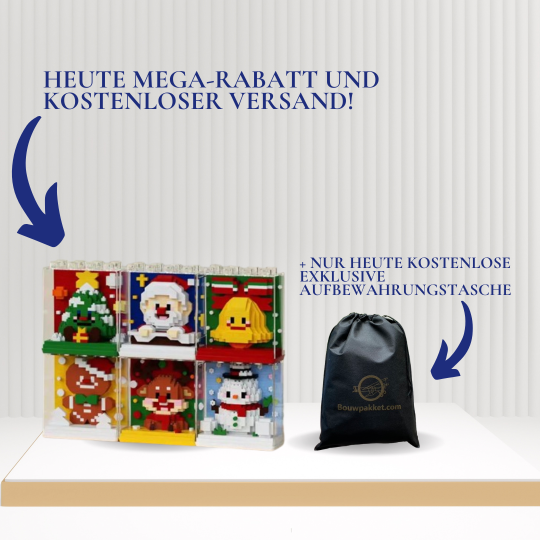 Kerstfiguren in blok | Bouwsteentjes