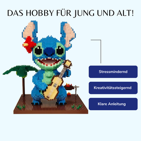 Blaues Wesen mit Gitarre