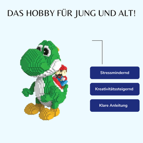 Grüner Dino mit rotem Klempner