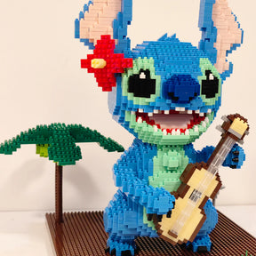 Blaues Wesen mit Gitarre