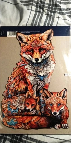 Fuchs mit kleinen Füchsen | 2D Holzpuzzle